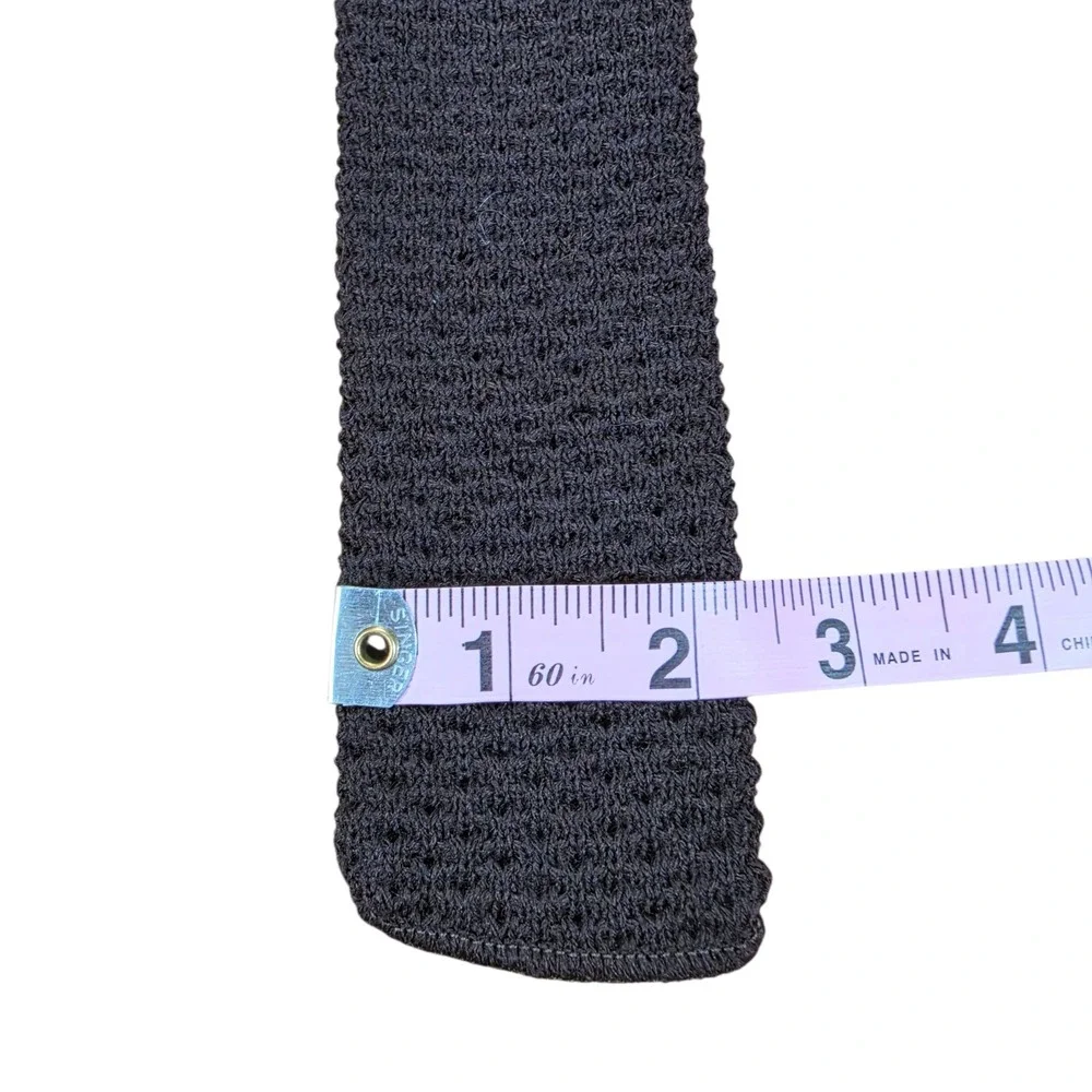 Jacobs Roberts Ltd All Wool Tie Brown Square Knit Sock Skinny Necktie 57 in
